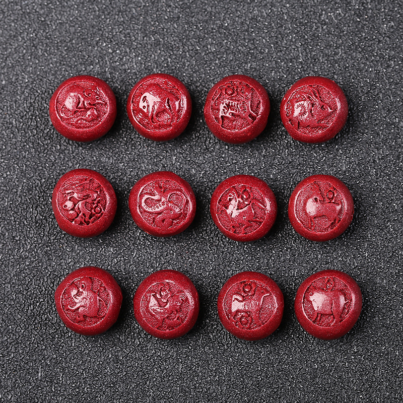 含辰砂工艺品帝王紫金朱砂12生肖龙年本命年手串配饰新年红绳编织