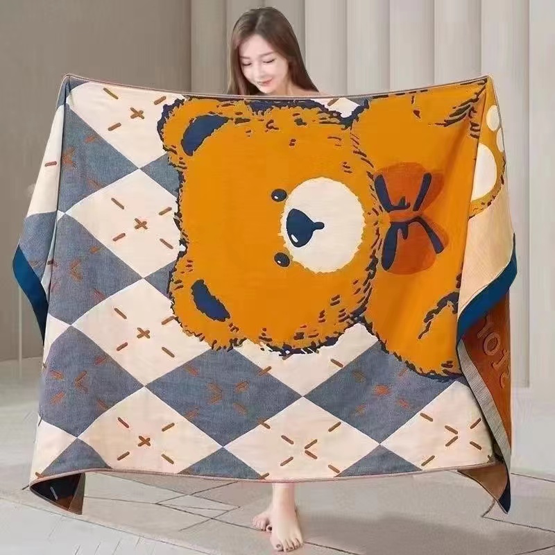 【80*160纯棉纱布浴巾成人】多层吸水大号加大家用加厚速干纱布浴巾