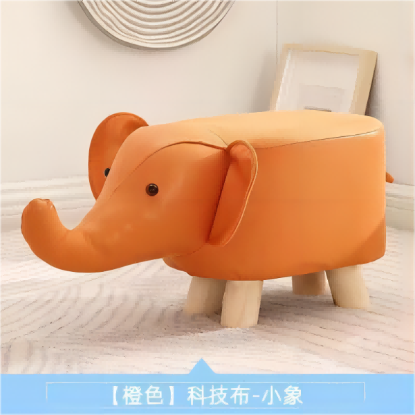 小象凳子科技布大象家用创意小板凳时尚成沙发凳实木矮凳客厅动物