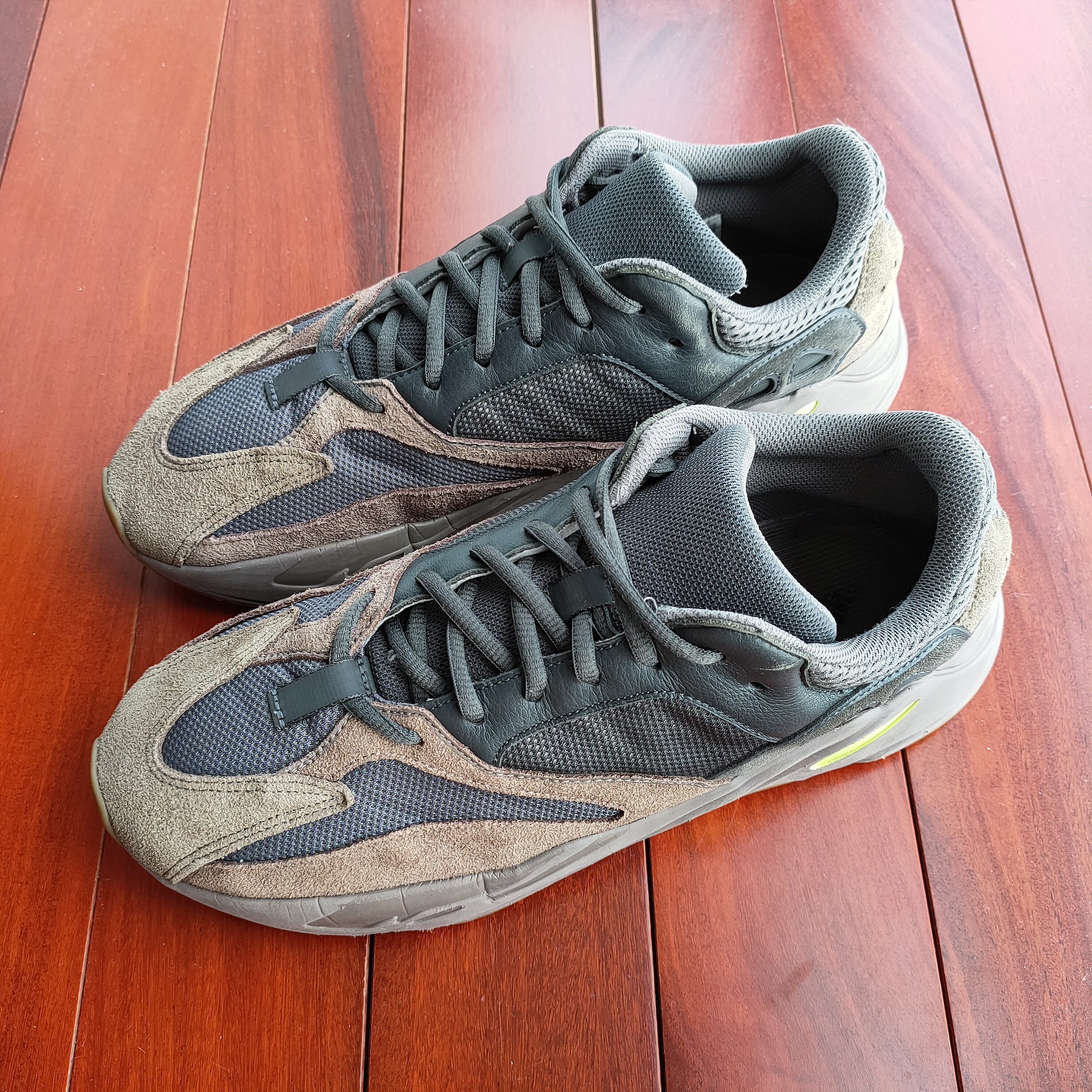 46码/阿迪达斯Adidas yeezy700黑棕老爹鞋/95新无原盒/公价3199
