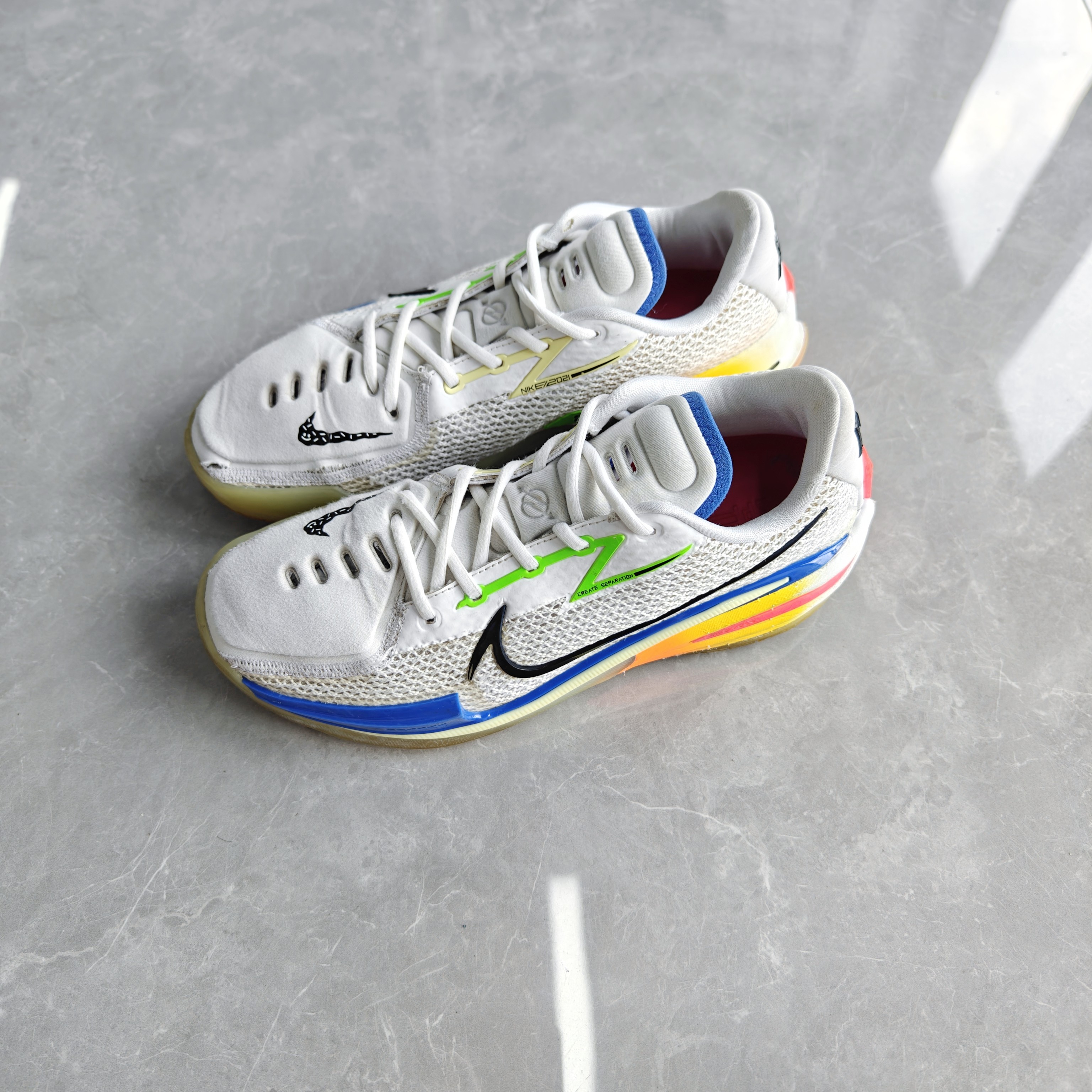 42.5码/耐克Nike G.T Cut1白蓝灰/鞋面微瑕单脚气垫失压/公价3299