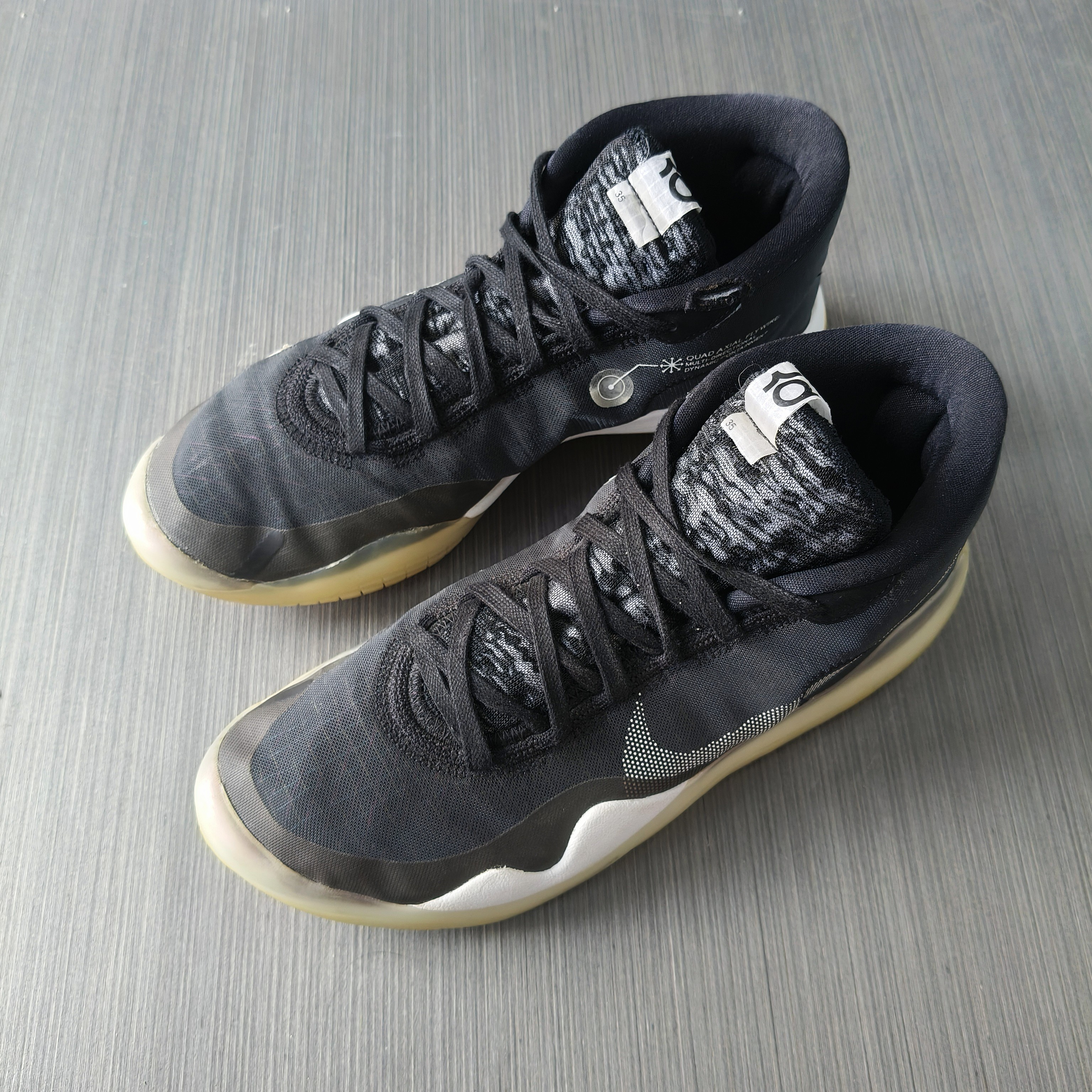 44.5码/Nike耐克KD12黑白首发/篮球鞋/95新无原盒/公价2999