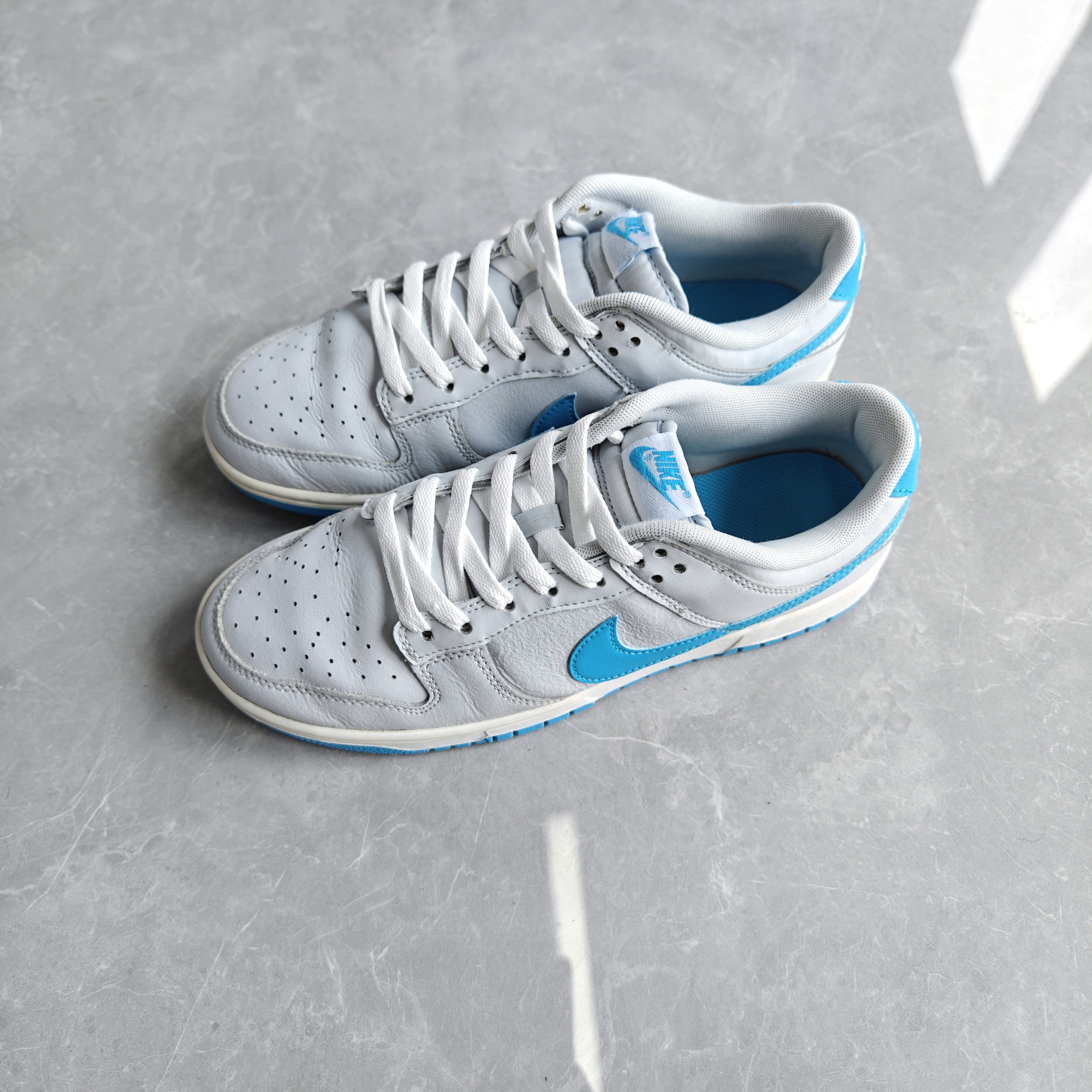 42.5码/耐克Nike dunk灰蓝低帮板鞋休闲鞋/95新无原盒/公价1299