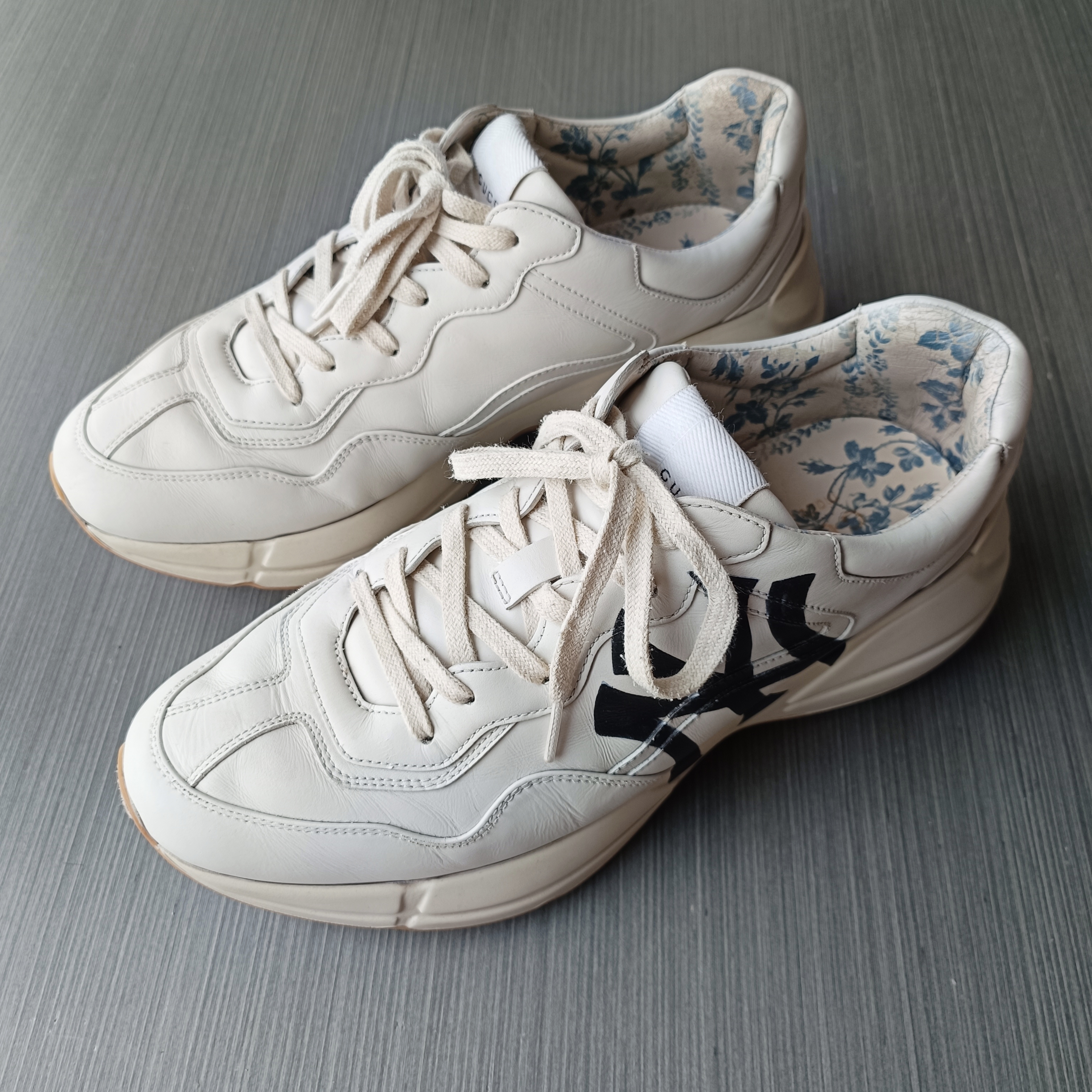 43码/gucci古驰老爹鞋 MLB刺绣/休闲鞋/二手无原盒