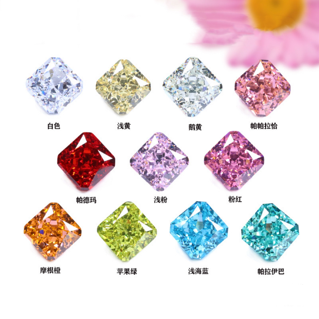 正方倒角 公主方】冰花切手工DIY美甲饰品超闪高品冰透爆闪锆石