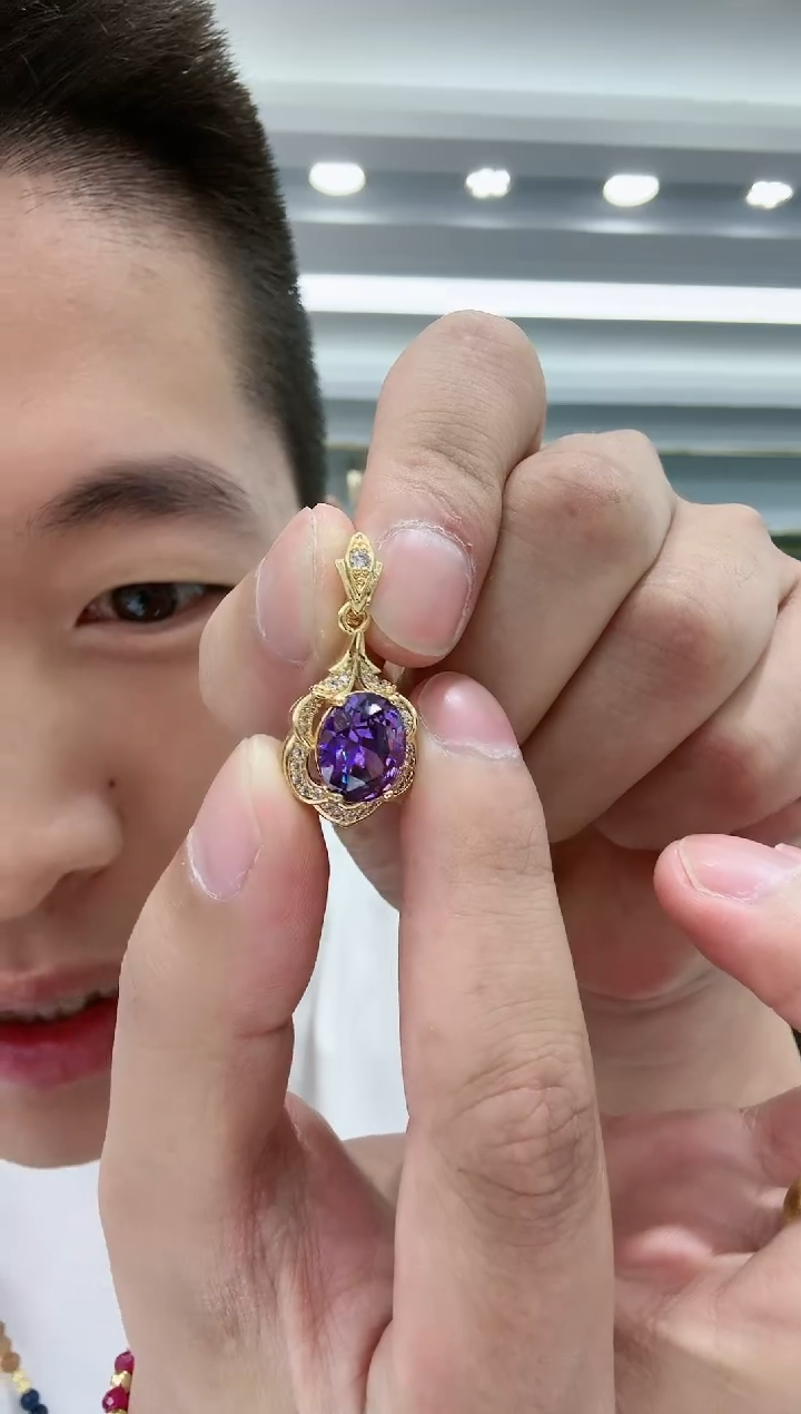 【闪购商品】紫晶吊坠z未镶嵌吊坠赠皮绳