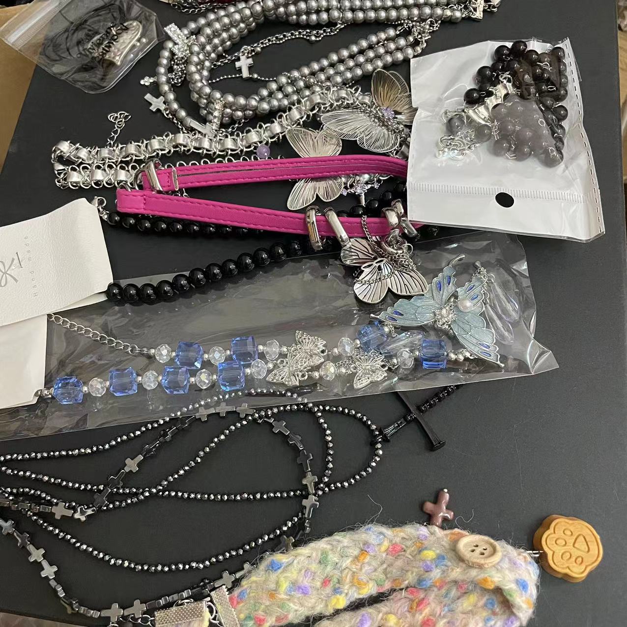 合金亚克力项链 直播坠链项链轻奢时尚素款手工百搭