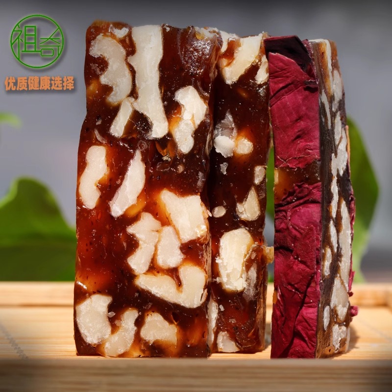 美食枣泥玫瑰糕点好吃营养枣泥核桃糕孕妇小吃早餐即食零食