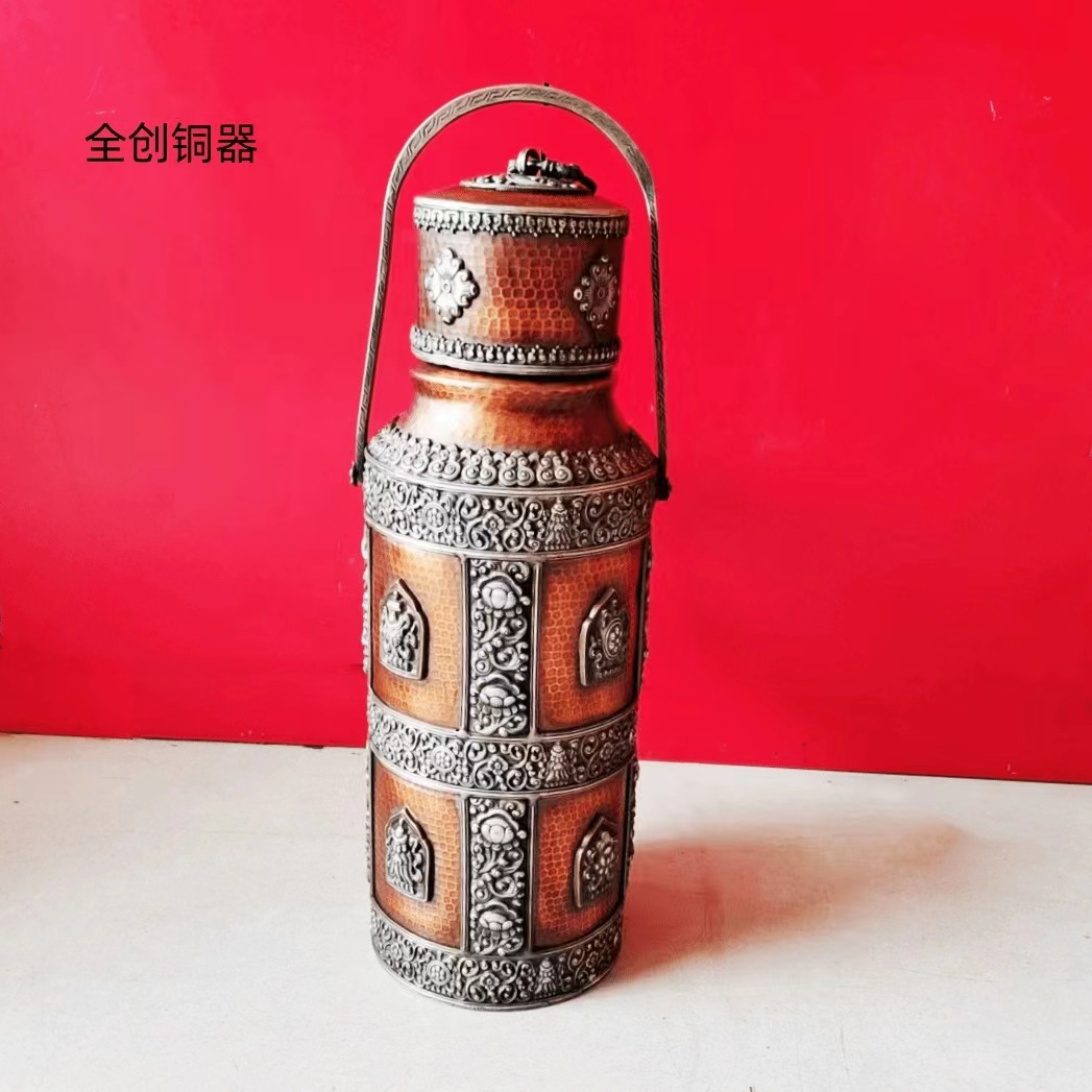 纯铜藏式水壶龙把手
