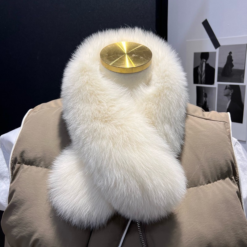 公主家317双面毛一体围巾毛毛秋冬简约保暖加厚护颈围脖毛领女