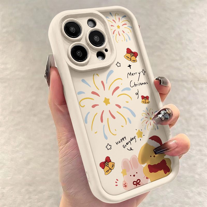 苹果iPhone15彩色烟花动物14promax/13/12手机壳硅胶全包11Pro软X