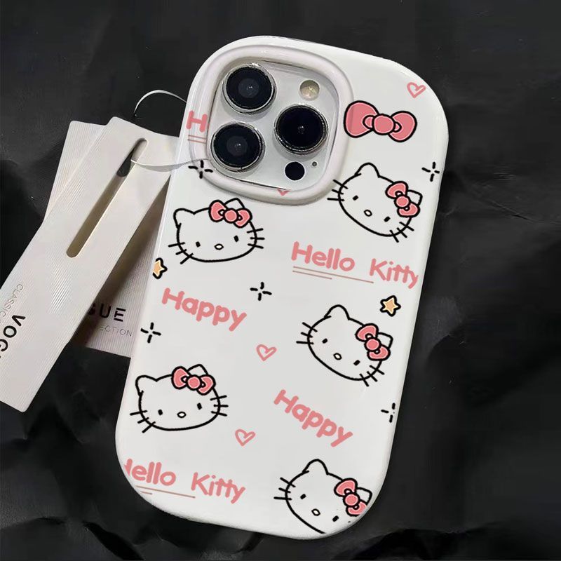 适用苹果14promax英文凯蒂猫iPhone15Pro卡通13/12/11Pro手机壳新