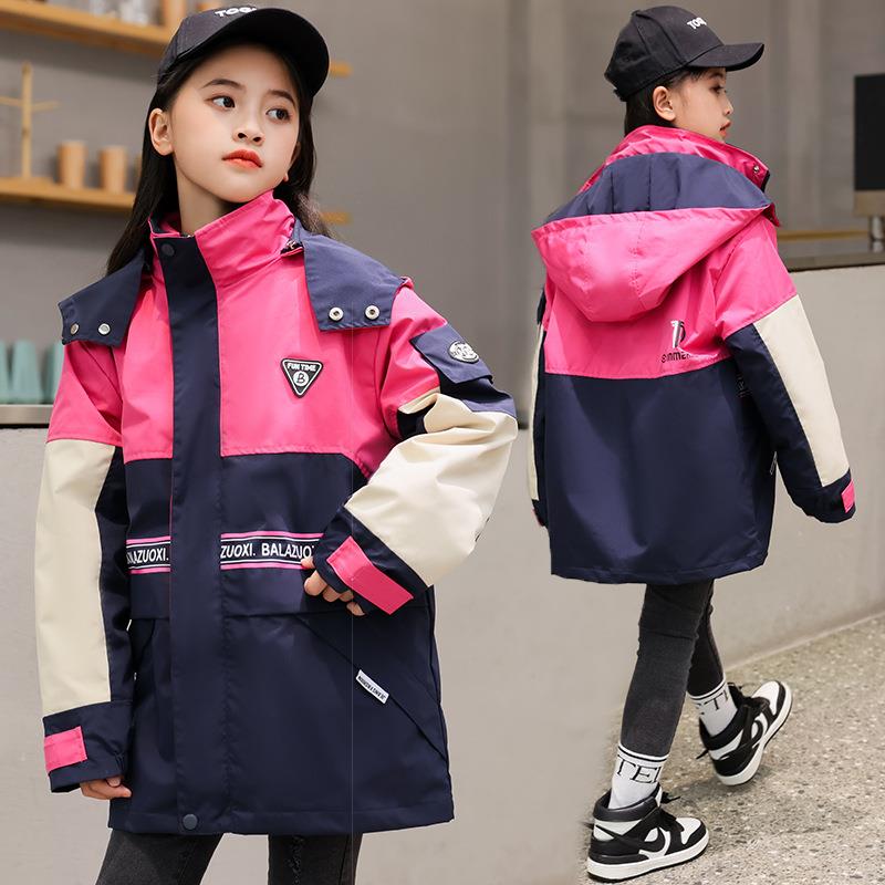 巴拉巴拉女童冲锋衣三合一可拆卸加厚儿童外套女孩2023新款秋冬装