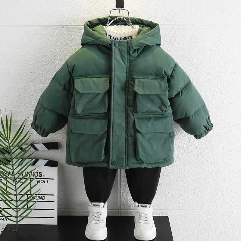 巴拉巴拉男童棉服2023新款男孩宝宝冬装派克棉服儿童加绒加厚