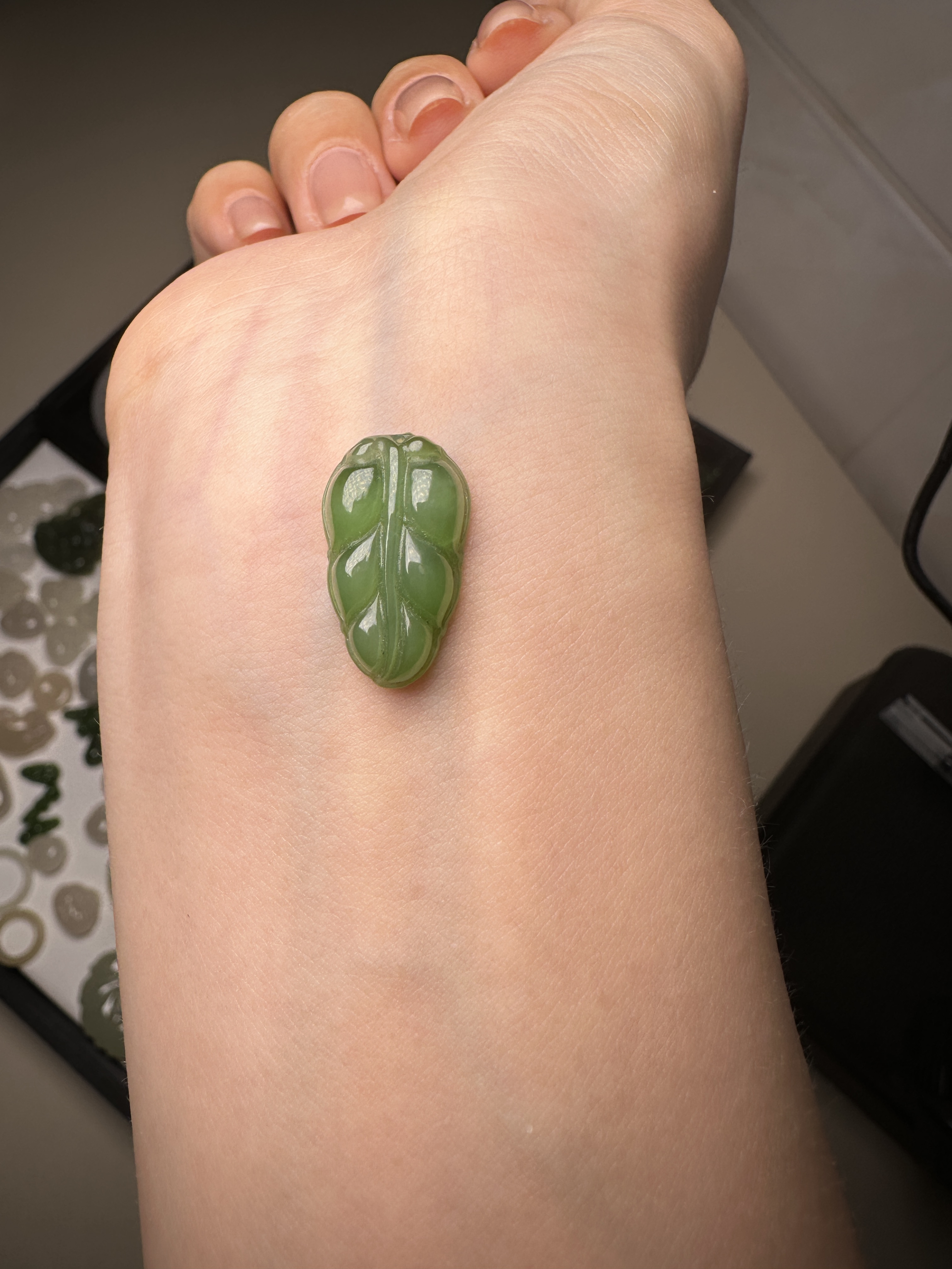 和田玉精品高质量叶子