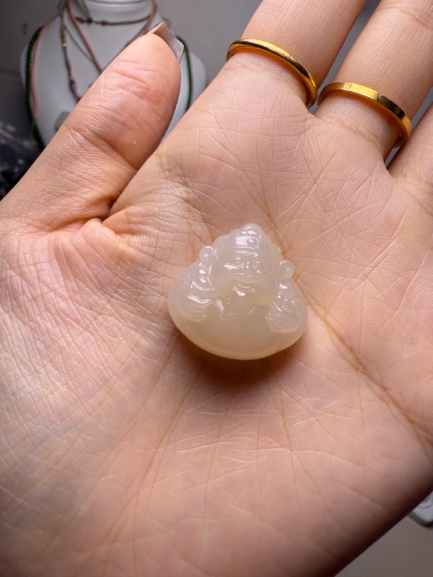 和田玉藕粉财爷爷