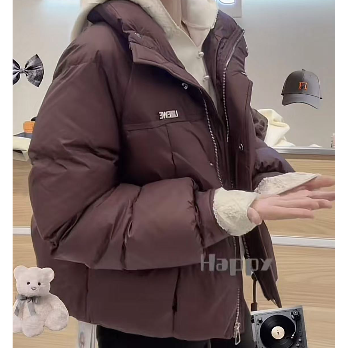 8687立领韩版百搭时尚短款防寒服（衣长54cm左右）