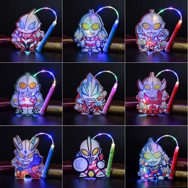 （买一送一）卡通Q版奥特曼发光手提灯逛街摆地摊手工DIY制作玩具新