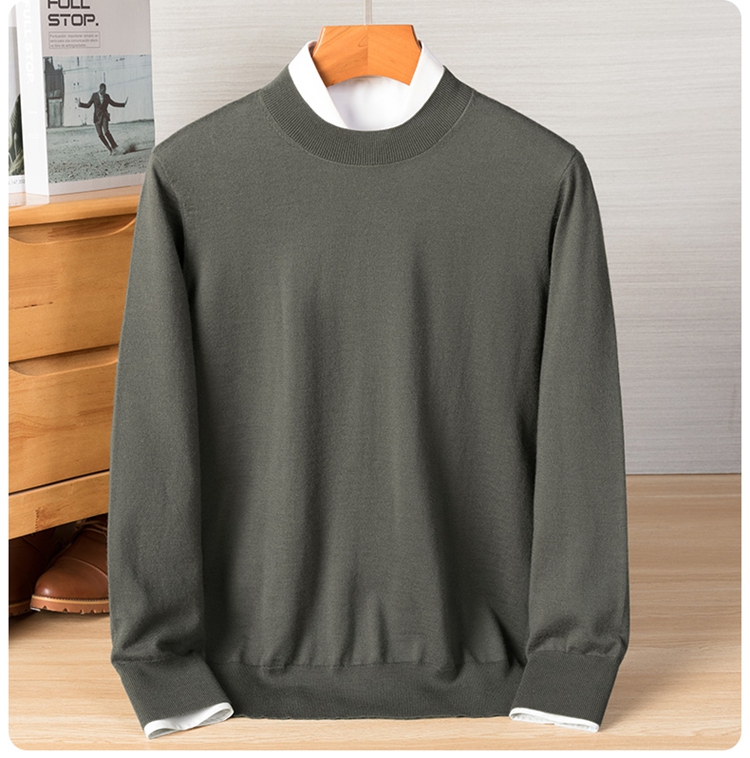 新品可机洗精纺纯山羊绒长袖圆领精纺休闲百搭宽松保暖套头毛衣衫