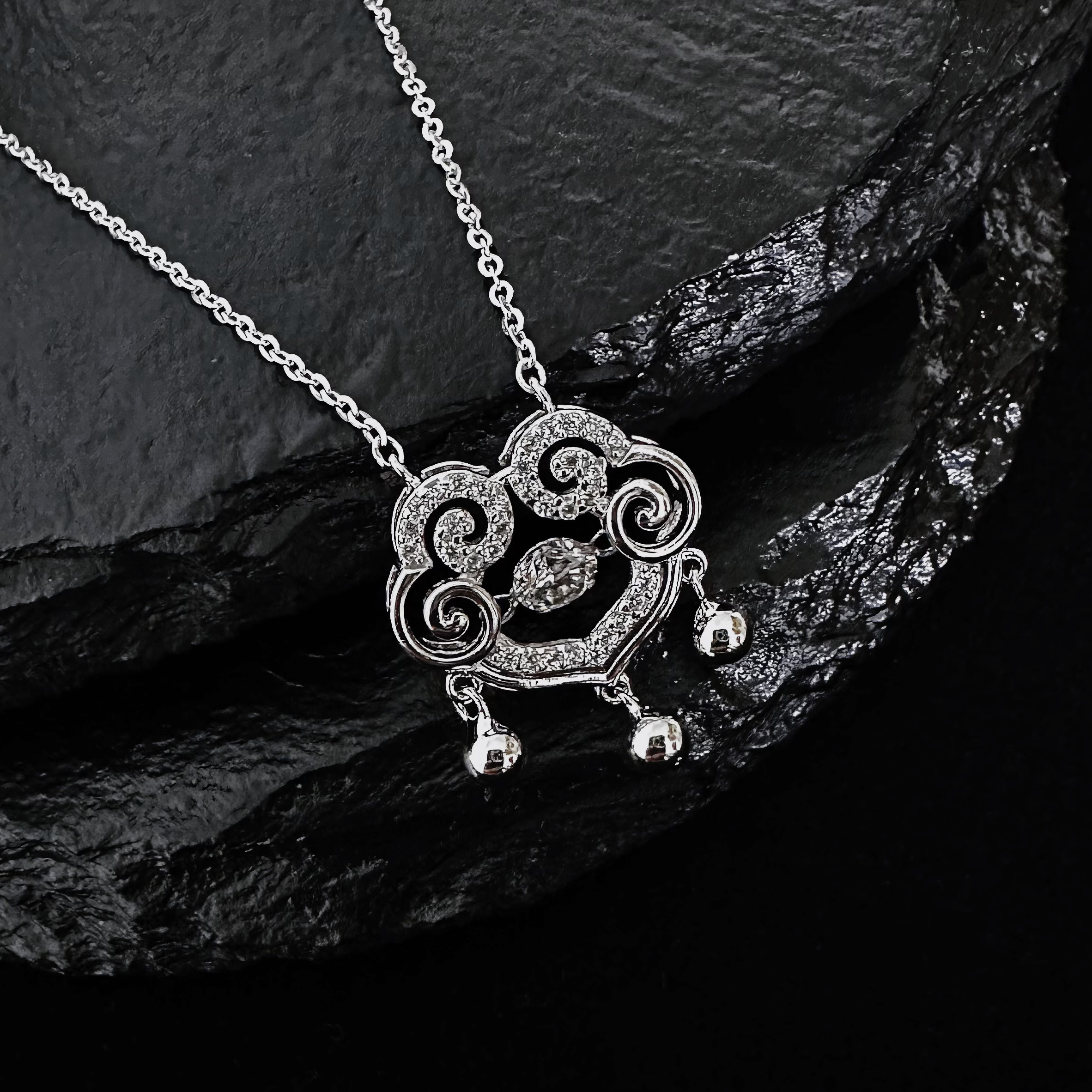 坠链均925银合成锆石 青熙 G-04