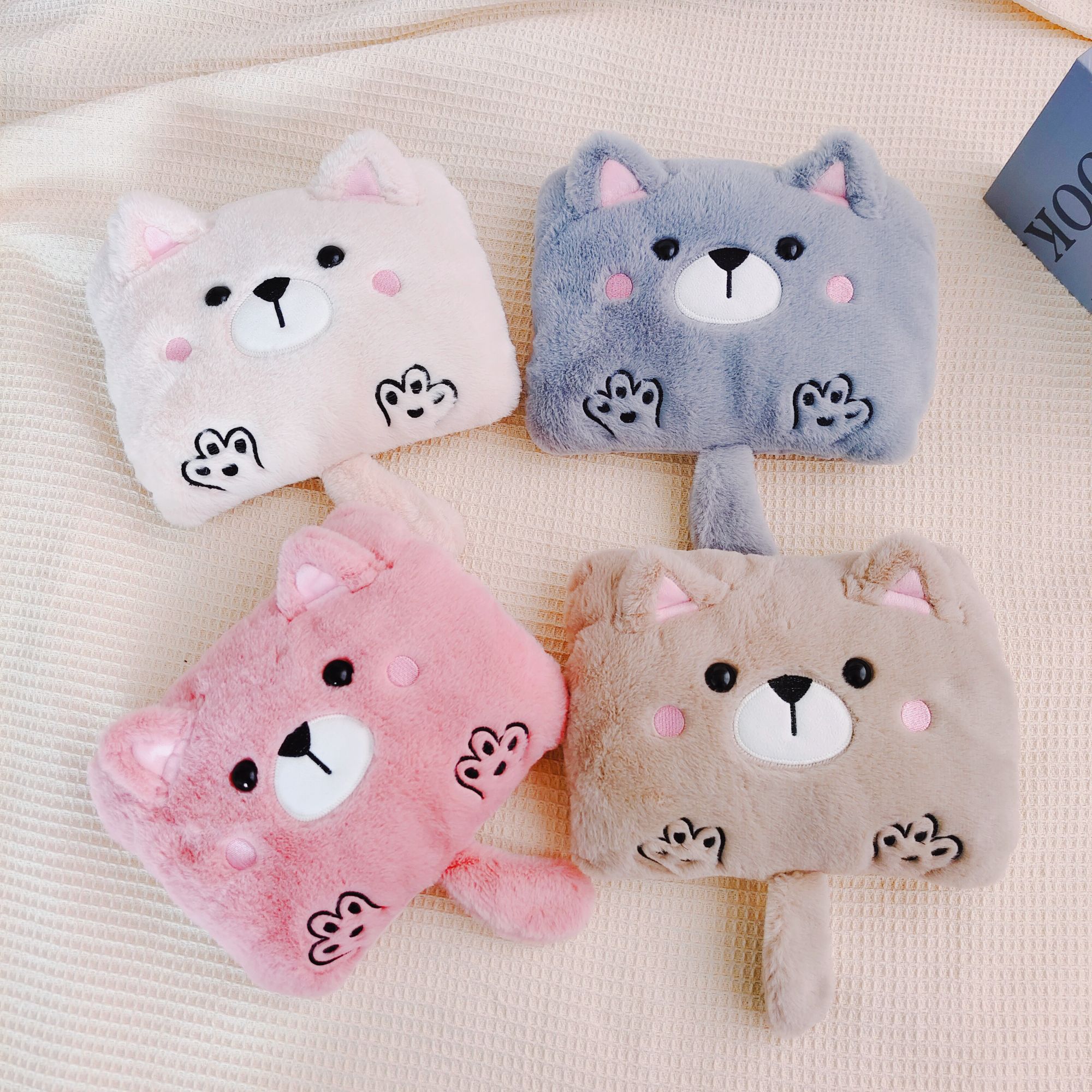 新国标防爆加厚热水袋充电款毛绒可爱暖手宝学生暖手袋便携可拆洗