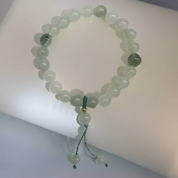 石英质玉天山翠珠串未镶嵌 编号：000