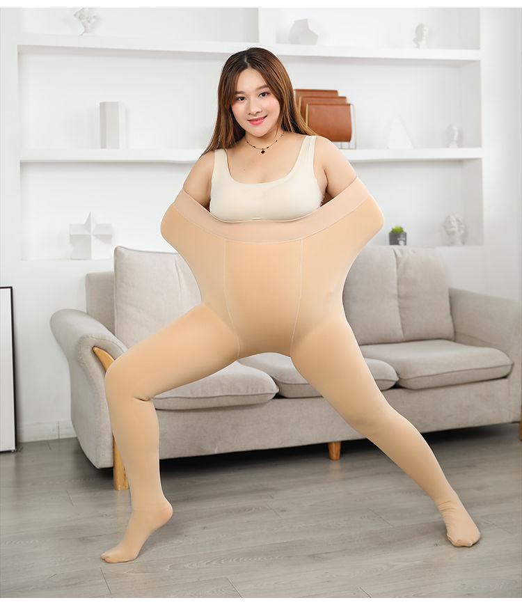 光腿神器大码300斤加绒加厚肤色打底裤女冬季保暖特厚肉色一体裤