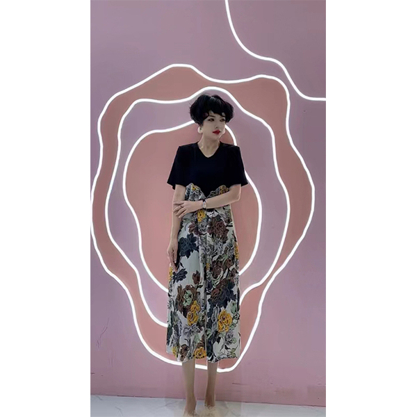 KF059-1 菲姐时尚显瘦气质夏季法式优雅连衣裙