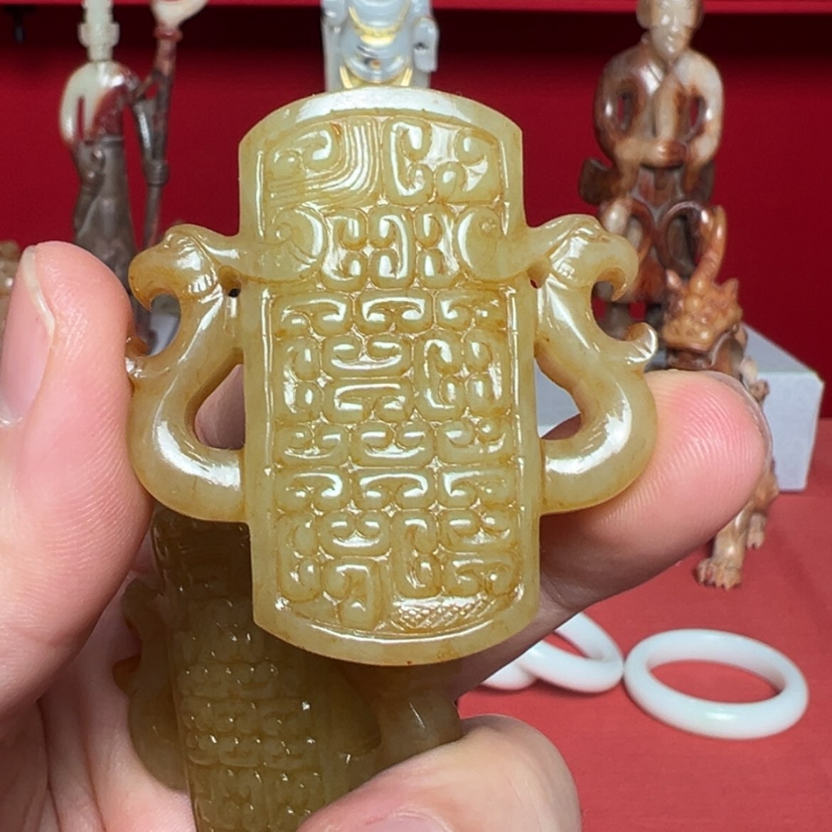 【闪购商品】和田玉挂件未镶嵌朱*军