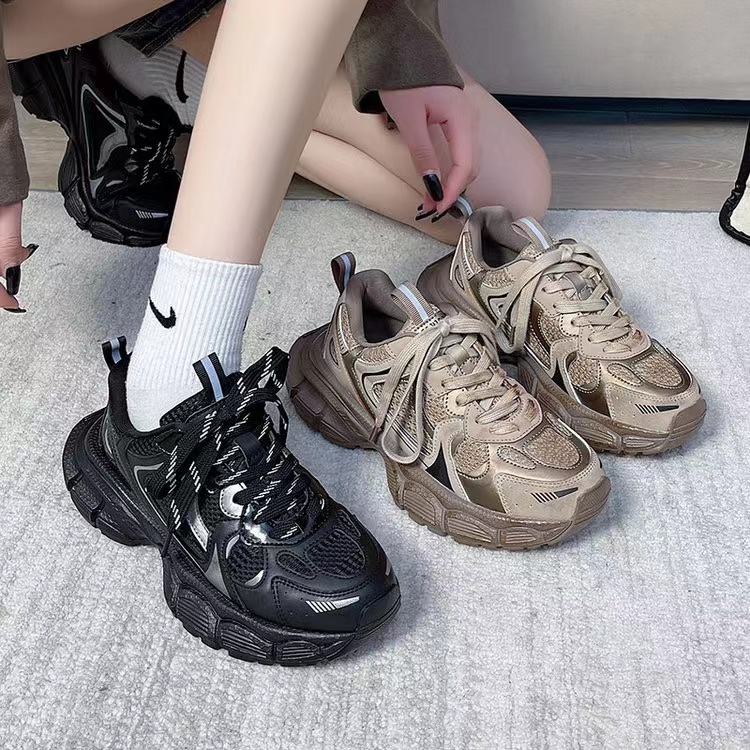 【麦麦优选】爆款复古高级感厚底老爹鞋冬季2023新款百搭运动女鞋