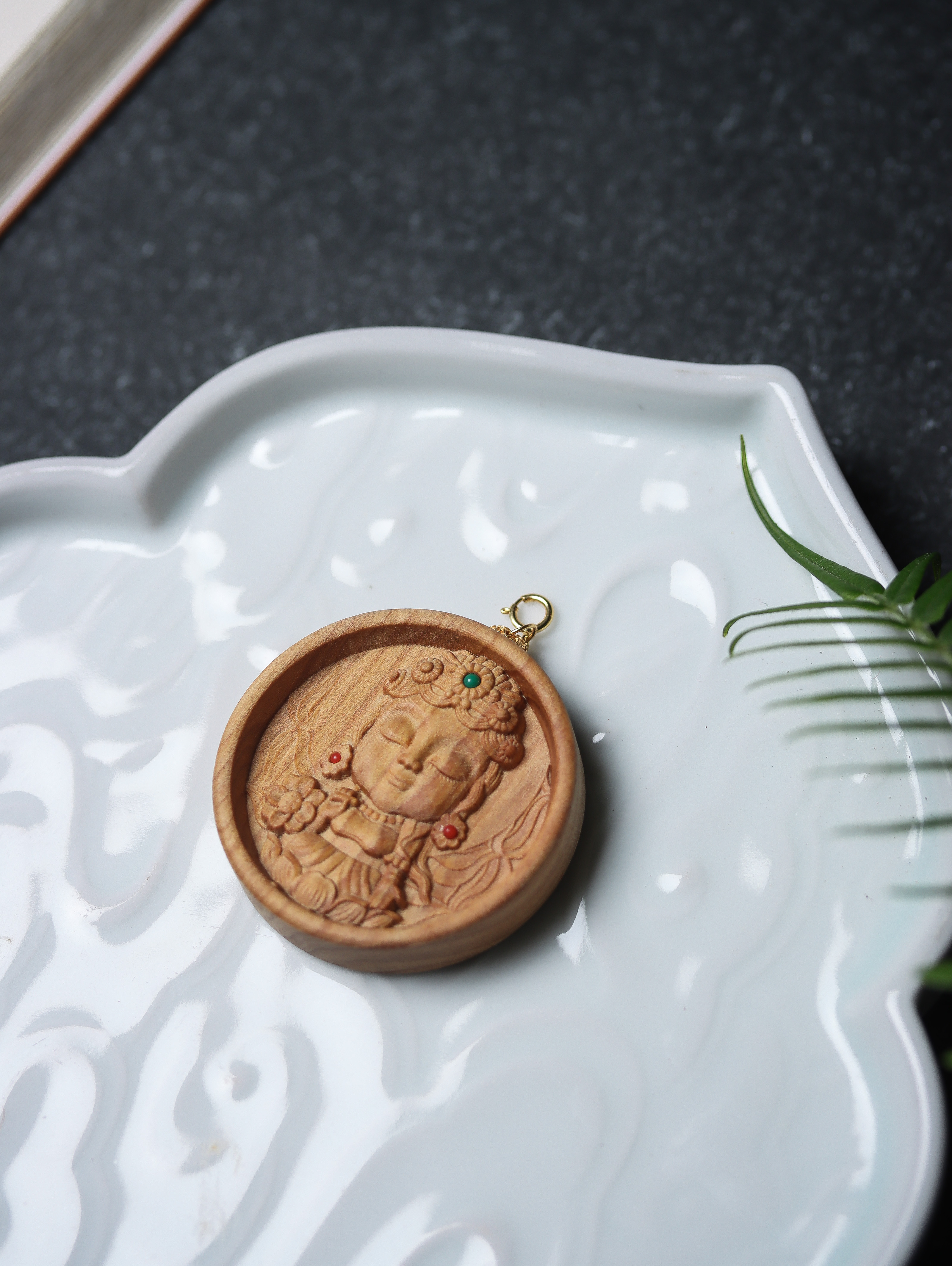 【云镜】印度老山檀香小度圆牌吊坠