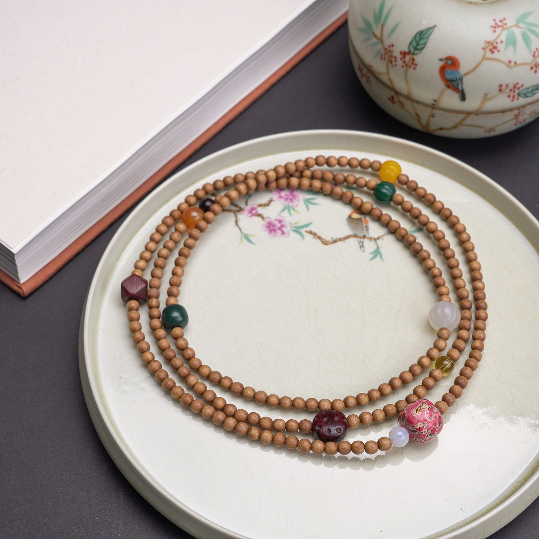 【羽然】印度老山檀香4MM多圈手串手链木带宝珠串（马先生专属）