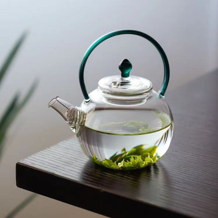 高硼硅玻璃提梁茶壶小新款茶水分离绿茶专用小容量泡茶茶具煮茶壶