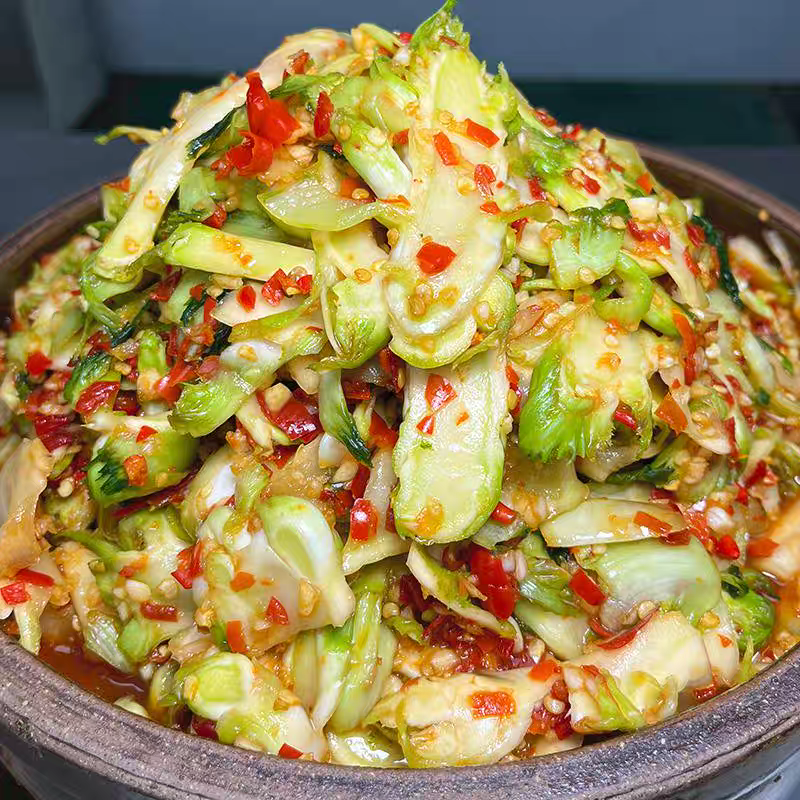 顺丰包邮2斤剁椒儿菜特色腌菜香脆儿菜片即食开胃香辣酱菜瓶装