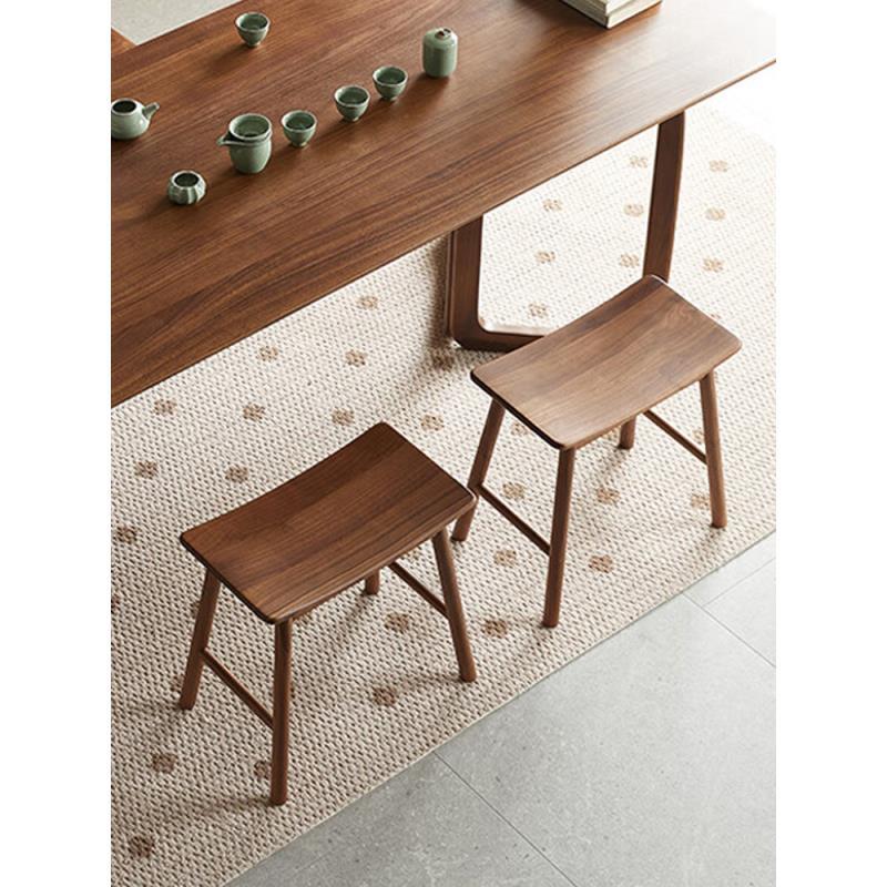 北美黑胡桃木梳妆凳家用小凳子矮凳门口换鞋凳入户实木马鞍凳边凳