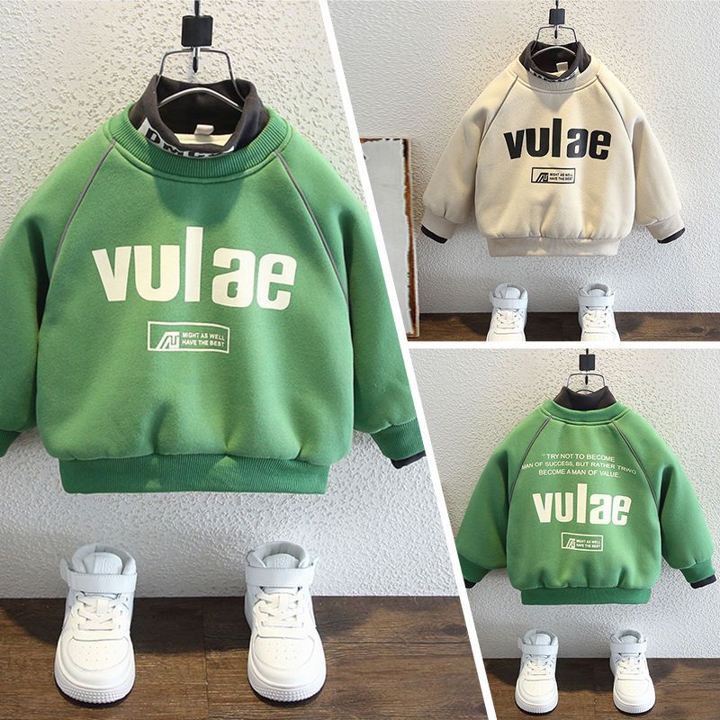 男童加绒卫衣春秋装本命年12岁6-12岁衣服潮款童装潮牌男卫衣小孩