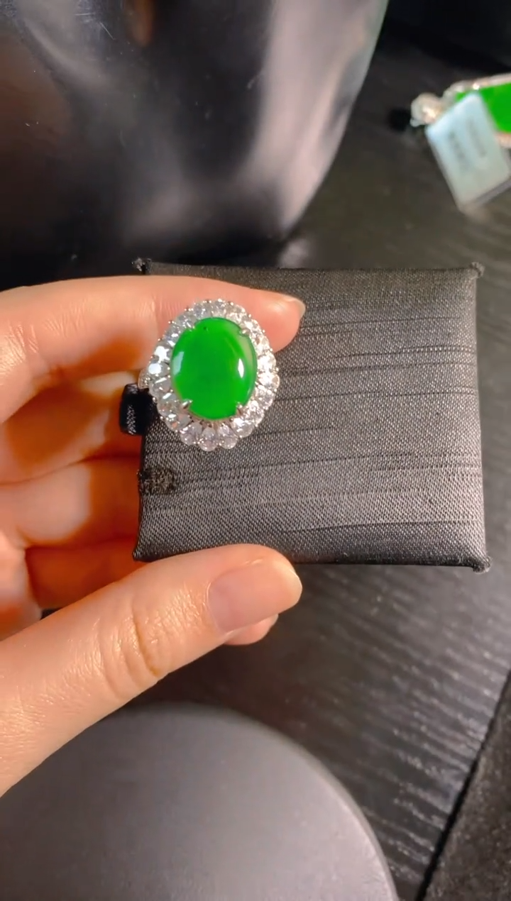 【闪购商品】翡翠戒指银S925镶嵌戒指