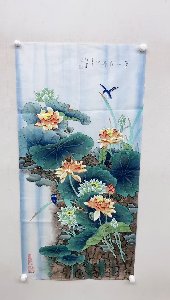 【闪购商品】绘画吴瑞君作-四尺荷花/无框Y074