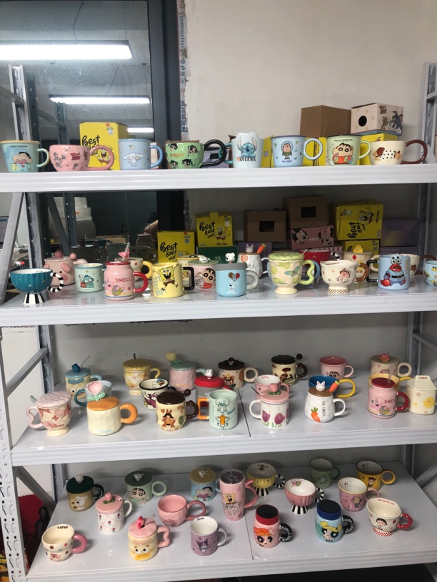 超可爱的陶瓷卡通马克杯手绘双耳釉下彩家用大容量手工复古主人杯