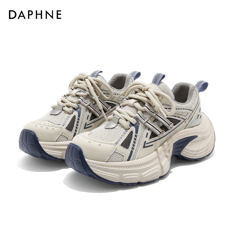 Daphne/达芙妮欧若动感风高颜值厚底老爹鞋女款百搭休闲运动鞋