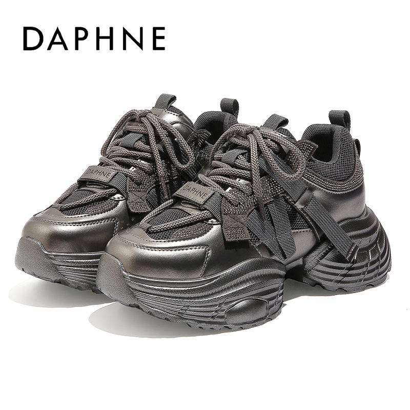 Daphne/达芙妮2025秋冬爆款琥珀流光老爹鞋时尚百搭厚底休闲女鞋