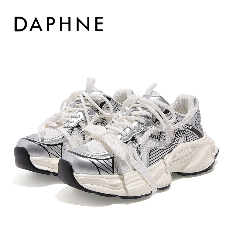 Daphne/达芙妮2025秋季新款绕底鞋带时尚百搭潮流老爹鞋女ins厚底