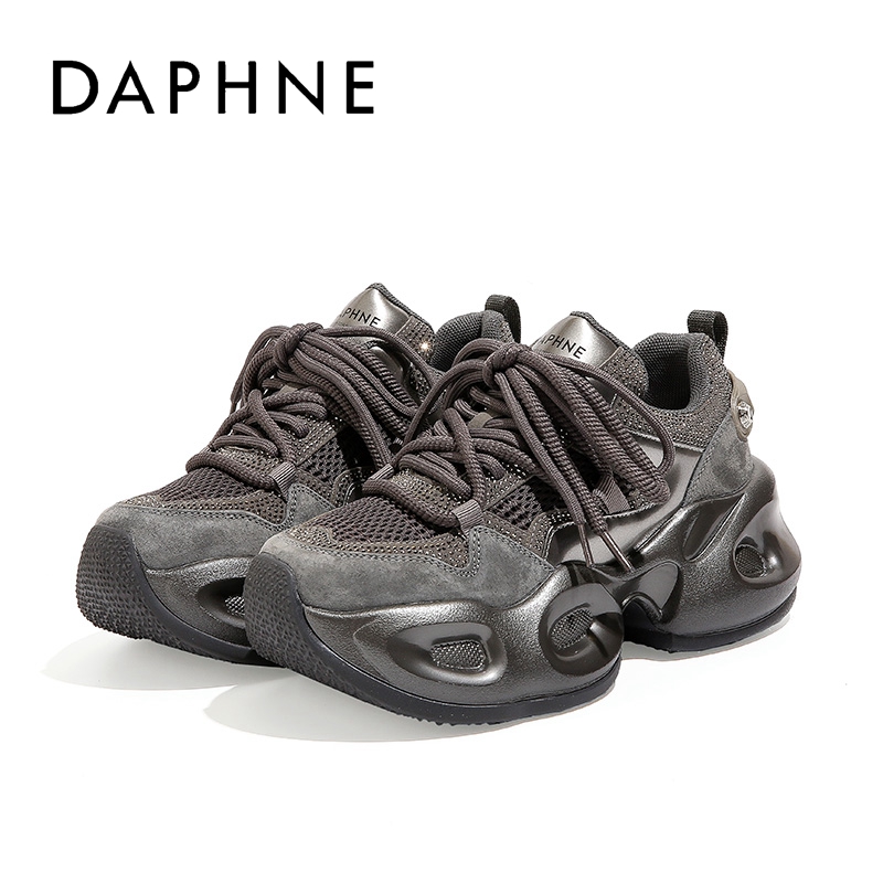 达芙妮老爹鞋女款2025爆款百搭ins小众亮钻时尚网红厚底增高鞋子