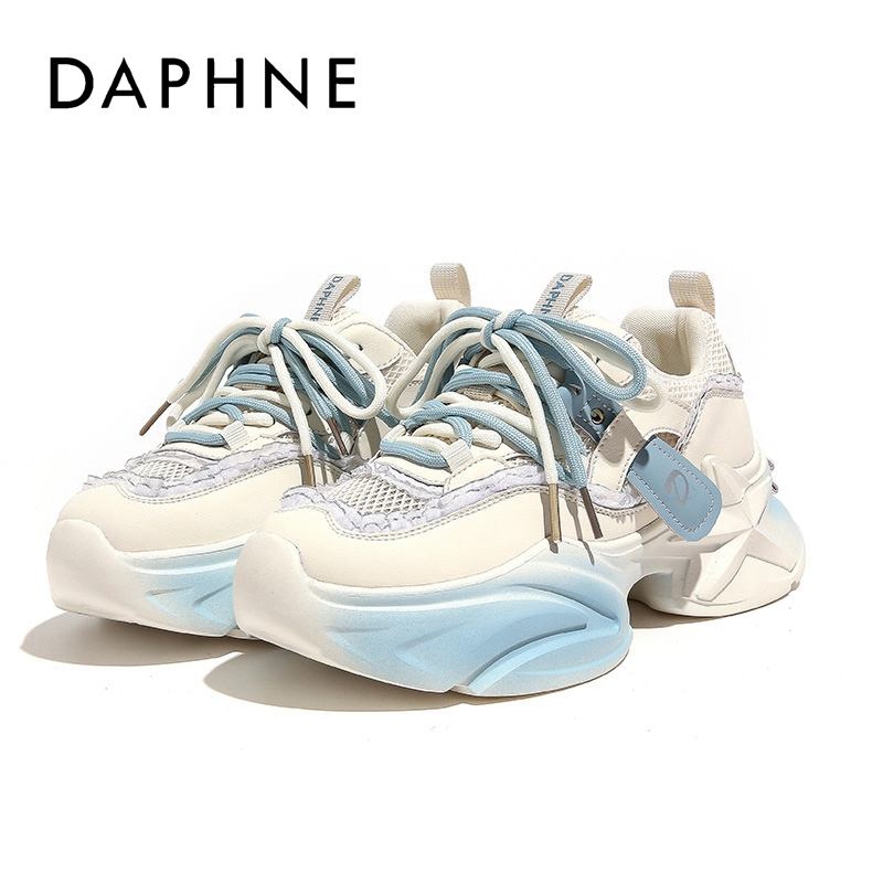 Daphne/达芙妮高颜值秋季新款透气潮流ins拼色老爹女鞋潮鞋老爹鞋