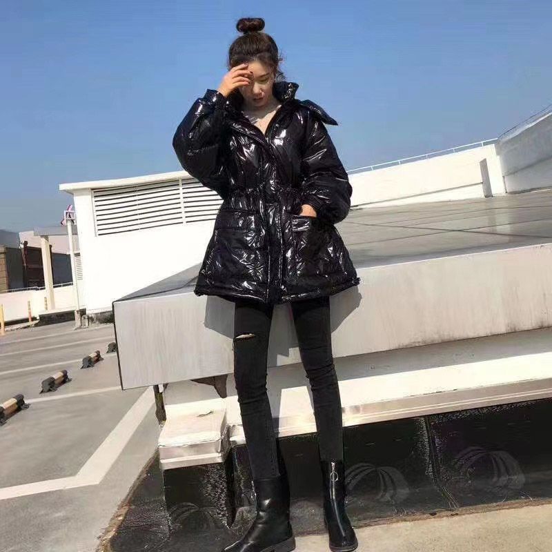 波司澄亮面免洗羽绒服女小个子韩版时尚高级感白鸭绒外套-