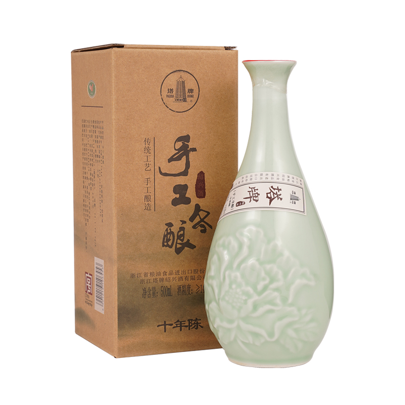 塔牌十年陈手工冬酿花雕酒500ml单瓶礼盒装糯米酒黄酒绍兴黄酒
