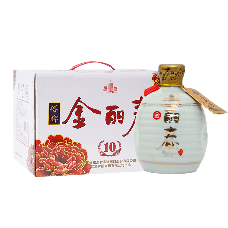 【塔牌】绍兴产黄酒10年金丽春350ml*6瓶半干黄酒十年基酒花雕酒