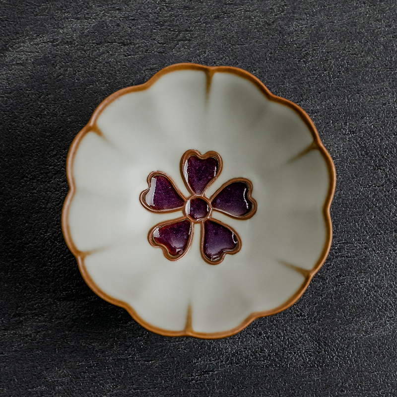 柏韵邱卫国同心杯汝窑主人杯茶杯汝瓷开片可养冰裂品茗杯单杯茶碗