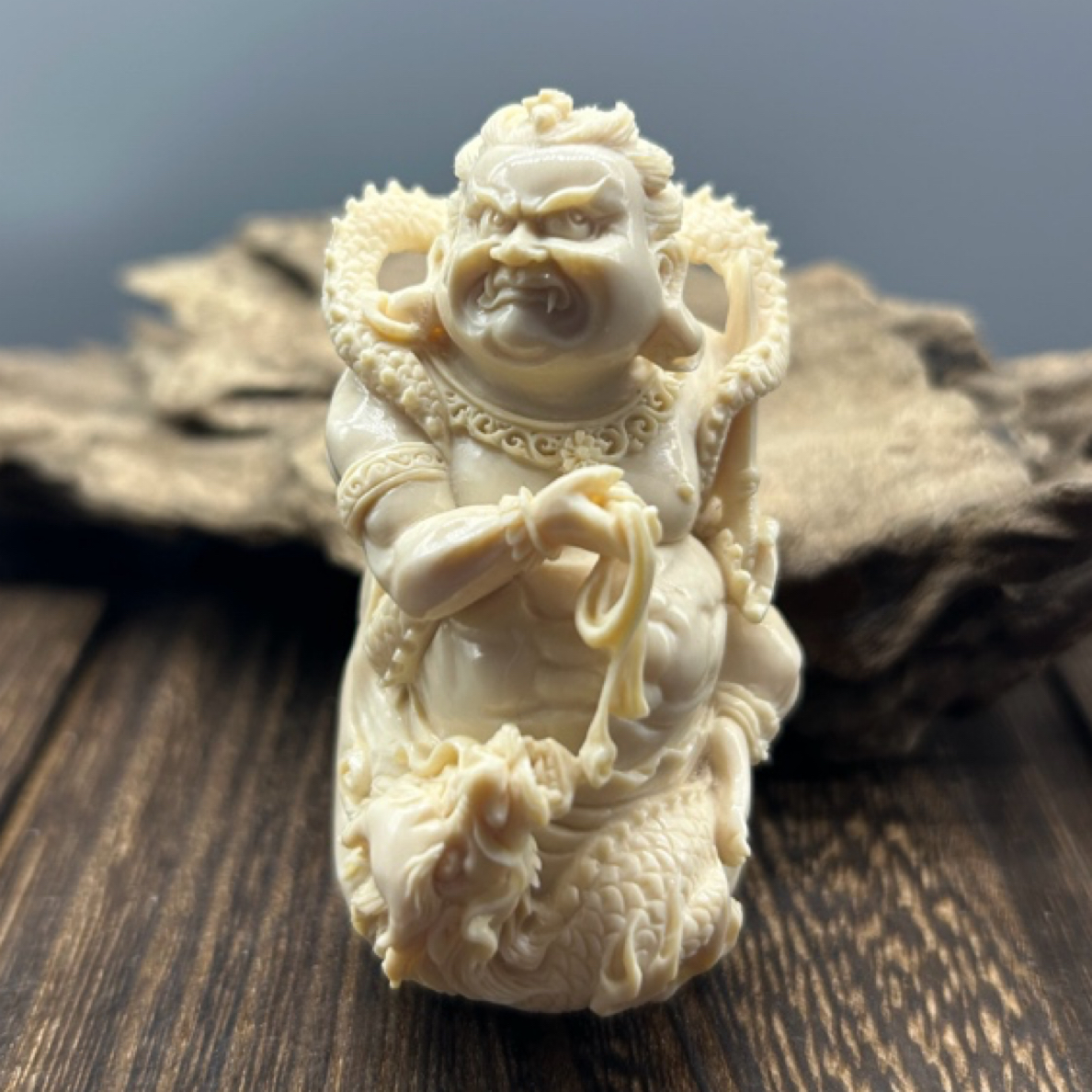 晴天猛犸冰料乳牙奶黄果冻料精工手工不动明王手把件