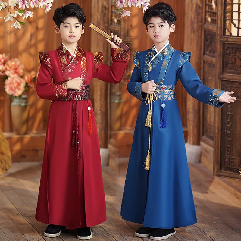 汉服儿童男女加绒国学服古装加厚中式唐装古风中国风演出服秋冬